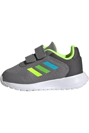 adidas Tensaur Run Shoes, Scarpe da Corsa Unisex-Bimbi 0-24, Grey/Lucid Lime/Lucid Lemon, 19 EU