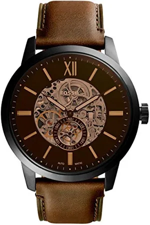 Fossil Townsman orologio per uomo, movimento automatico, bracciale in acciaio o cinturino in pelle, 48 mm