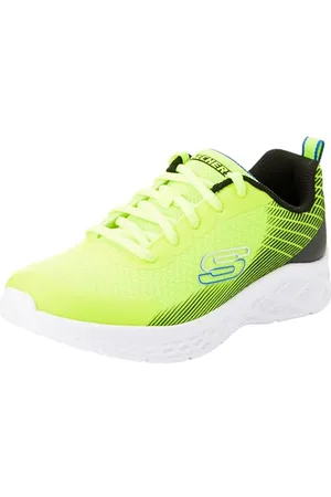 Skechers Scarpe da Ginnastica da Bambino, Giallo Tessile Sintetico Nero Blu TR, 27 EU