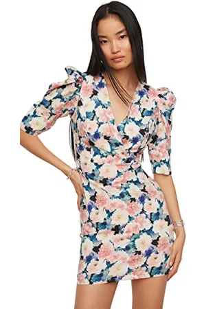 Trendyol Mini Bodycon Fitted Dress Vestito, Black, 40 Donna