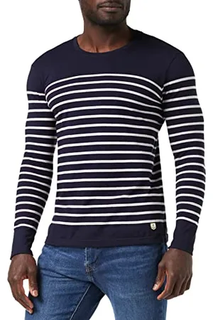 Armor.lux Armor Lux Marinière Port-Louis Héritage Homme Maglietta a Maniche Lunghe, (600 Navire/Blanc 600), Small Uomo