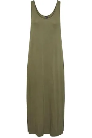 Pieces® Pcsofia Tank Ankle Dress Noos BC Maxi, Verde-Deep Lichen Green, X-Large Donna