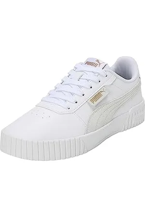 PUMA Carina 2.0 Logossessione, Scarpe da Ginnastica Donna, Bianco Oro, 38 EU