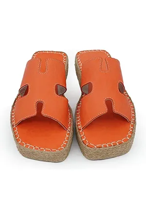 Bonateks Derbtrlky100195, Sandali con Zeppa Donna, Colore: Arancione, 40 EU