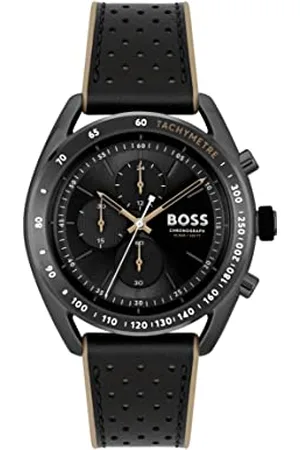 HUGO BOSS Orologio con Cronografo al Quarzo da Uomo Collezione CENTER COURT con Cinturino in Pelle Nero - 1514022