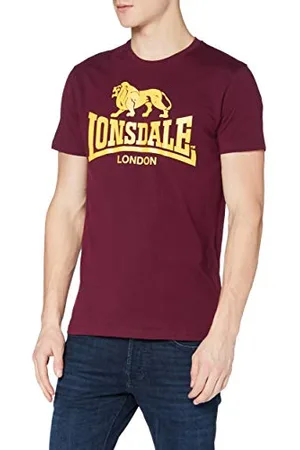 Lonsdale London Logo, Maglietta Uomo, (Bordeaux), L