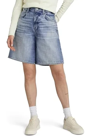 G-Star Donna Barrel Loose Shorts, (faded denali blue D24370-D536-G322), 26