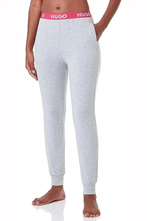 HUGO BOSS Pantaloni Sportivi con Logo Loungewear, Grigio-Medium Grey, L Donna