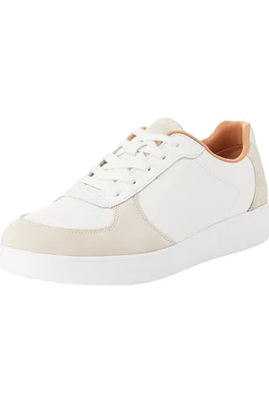 FitFlop Rally Leather/Suede Panel Sneakers, Scarpe da ginnastica Donna, Urban White/Paris Grey (FQ1-A57), 38 EU