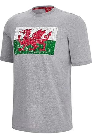 macron WRU Merch Ca LF Cotone Poly T-Shirt Stampa Gry Mel Bandiera SS SR, , M Unisex-Adulto