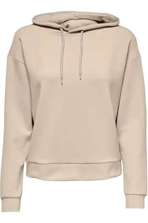 ONLY Onplounge Hood LS Swt Noos Felpa con Cappuccio, Pumice Stone, M Donna
