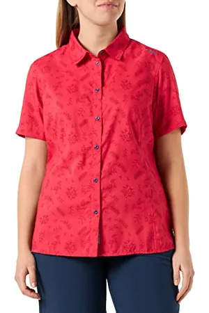 CMP Polyester Half Sleeves T-Shirt Floral Style Button Down, , 40 Women