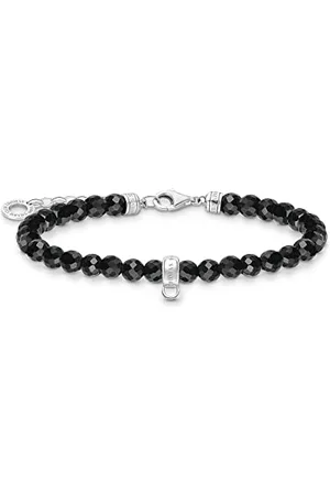 Thomas Sabo Bracciale da donna in argento 925 onice 32023674, 16-19 cm, Argento sterling, Nessuna pietra preziosa