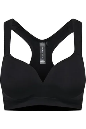 ONLY Onpmartine Seamless Sports Bra Opus, Reggiseno Sportivo Donna, (Black Detail Solid), M