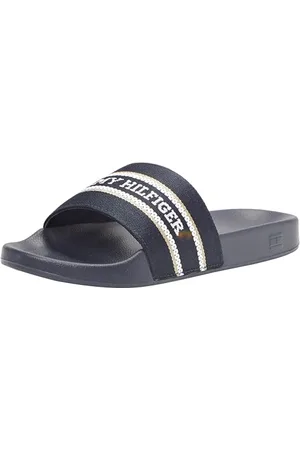 Tommy Hilfiger Scarpe da Mare Donna Hilfiger Poolslide With Webbing Ciabatte, Blu (Space Blue), 37