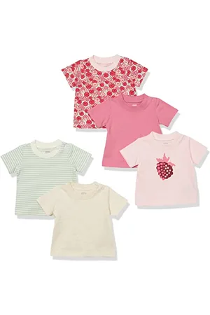 Amazon T-Shirt a Maniche Corte Unisex Bimbi, Pacco da 5, , 0 Mesi