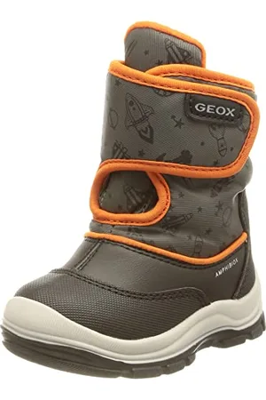 Geox B Flanfil Boy B Abx, Stivaletti Bambini e ragazzi, Nero/Arancione (Black/Fluo Orange), 20 EU