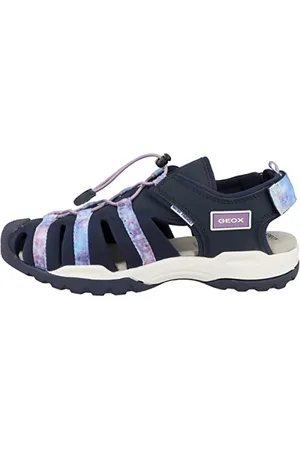 Geox J Borealis Girl, Sandal Bambina, Navy/Violet, 27 EU