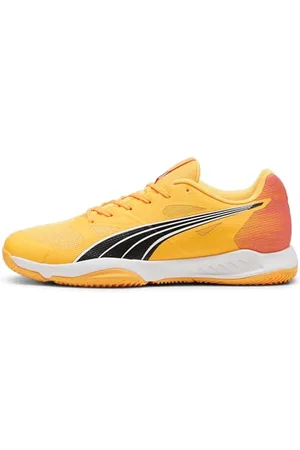 PUMA Eliminate Turbo, Indoor Court Shoe Unisex - Adulto, Sun Stream Sunset Glow Black, 51 EU