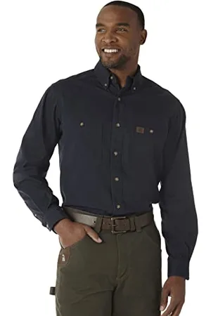 Wrangler Camicia da Lavoro a Maniche Lunghe in Twill Logger da Uomo, , XL Alto