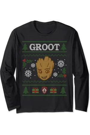 Marvel Groot Guardians of the Galaxy Ugly Christmas Sweater Maglia a Manica