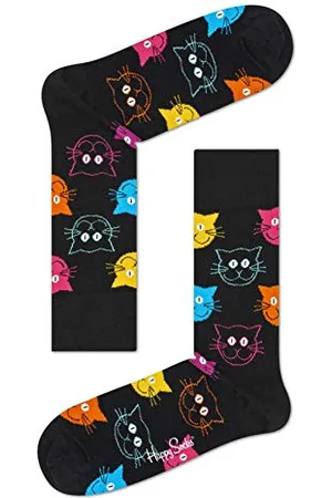 Happy Socks Cat Sock, Calze Uomo, (Multicolour 900), 7/10 (Taglia Produttore: 41-46)
