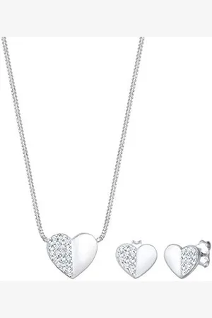Elli Set di Gioi Donne Cuore con cristalli in sterlino 925