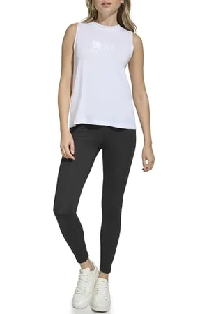 DKNY Canottiera con Logo T-Shirt, , L Donna