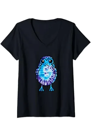 STAR WARS Porg Tie Dye Maglietta con Collo a V