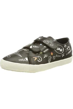 Superga 2750 Kids Straps, Scarpe da Bambini, Black-Scribbles, 27 EU