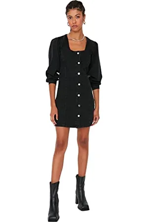 Trendyol Abito Donna Mini A-Line in Denim con Scollo a V Vestito, , 70