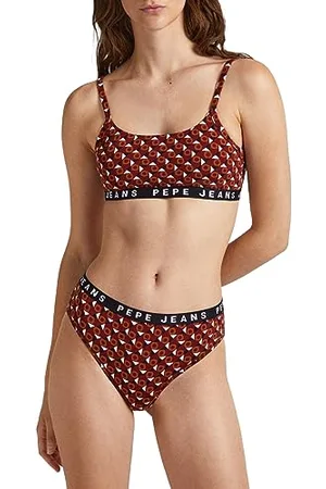 Pepe Jeans ART STR BRLT, Reggiseno Donna, (Bordeaux),XL