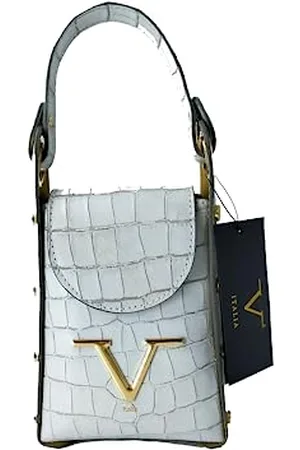 19V69 Italia V ITALIA LEATHER BAG COCCO LAM WHITE