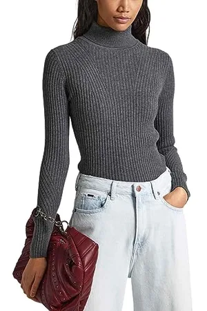 Pepe Jeans Dalia Rolled Collar, Maglione Donna, (Dark Grey Marl),L