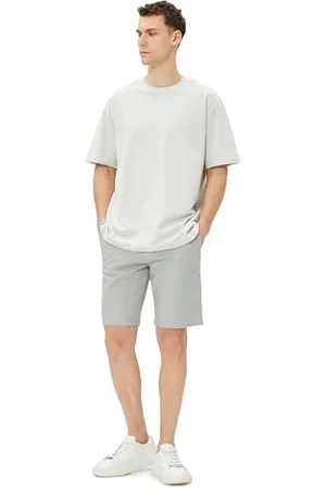 Koton Linen Blend Bermuda Shorts Buttoned Pocket Detailed, Pantaloncini Uomo, (080)