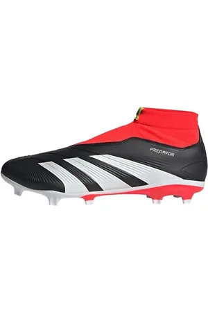 adidas Predator League Laceless Firm Ground Football Boots, Scarpe da Calcio Unisex-Adulto, Core Black/Cloud White/Solar Red, 43 EU