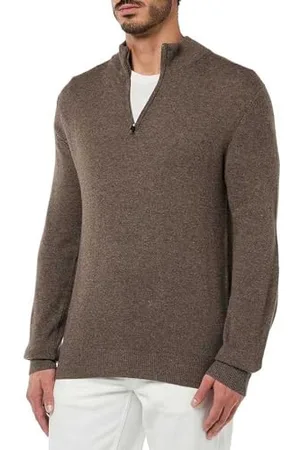 Hackett Hackett Merino Cash Mix Hzip Pullover, (Corteccia), S Uomo