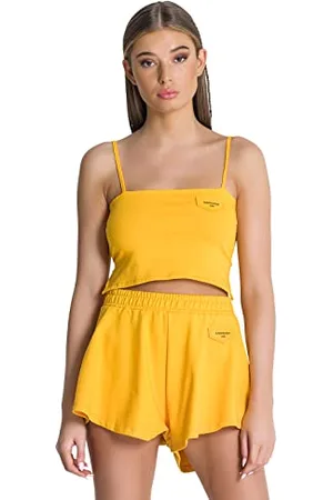 Gianni Kavanagh Yellow Core Crop Top T-Shirt, XL da Donna