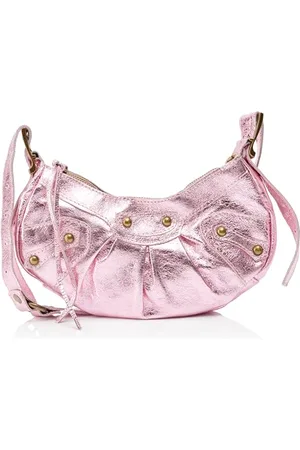 IZIA Borsa a tracolla in pelle metallica Donna, Colore: rosa