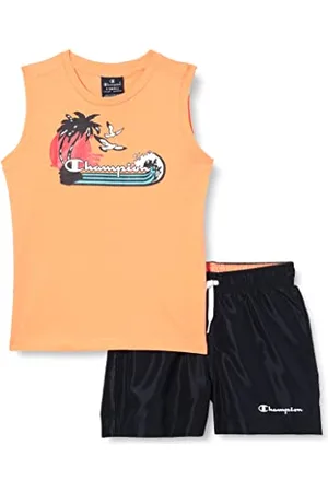Champion Legacy Back To The Beach Graphic S/L T-Shirt & Beachshorts Completo, , 11-12 Anni Bambini e Ragazzi