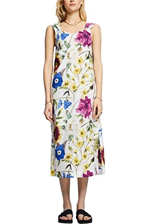 ESPRIT 053eo1e308 Vestito, 104/bianco 5, 48 Donna