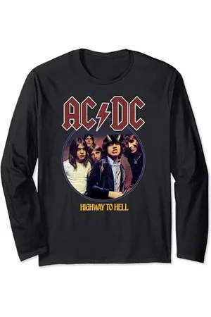 AC/DC ACDC Highway To Hell Circle Rock Music Band Maglia a Manica
