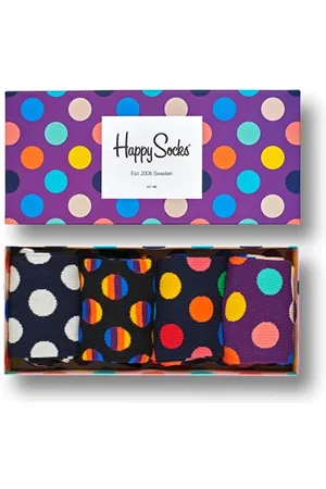 Happy Socks 4-pack Dot Gift Box, Calzini Unisex adulto, , 36-40 confezione da 4