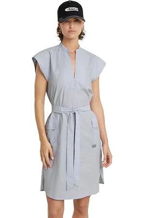 G-Star Donna Saharienne Dress, (grapeade mini stripe D24622-C667-G460), S