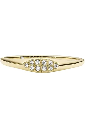 Fossil Anello da donna, tutto impilato in acciaio inossidabile tonalità oro, size 6