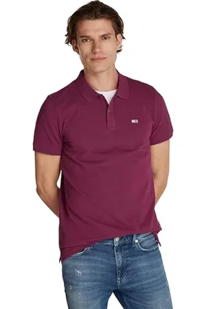 Tommy Hilfiger Maglietta Polo Maniche Corte Uomo Slim Fit, Rosso (Valley Grape), XS