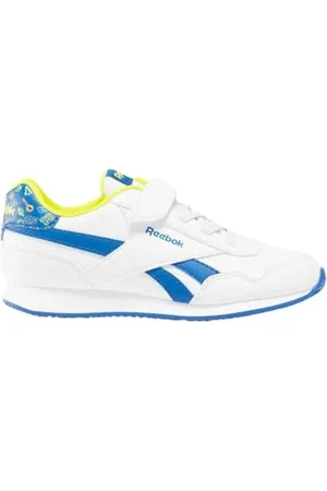 Reebok Royal CL Jog 3.0 1V, Sneaker, White/VECTORBLUE/ACIDYELLOW, 32.5 EU