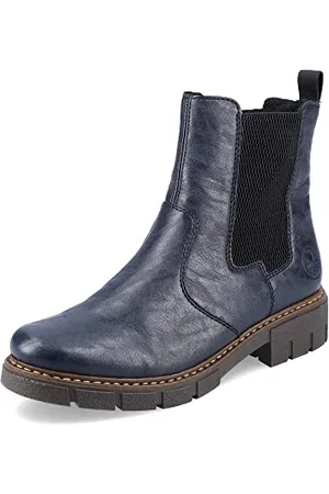Rieker Donna Stivaletti Z3561, Signora Stivaletti Chelsea,bottini,Boots,Stivaletti,Stivaletto,Stivaletto Slip-on,Piatto,Blu (Blau / 14),36 EU / 3.5 UK
