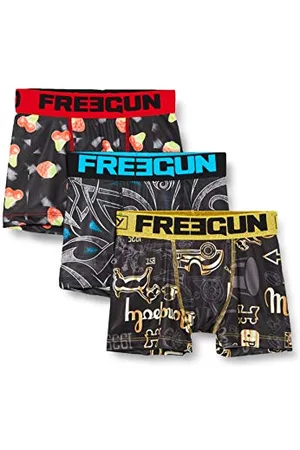 Freegun Pack Sorpresa Boxer Bambino, Pack de 3 Mutande microfibra, modelli selezionati a caso, Blu, Rosso, Nero, Verde, Taglie 8-10 anni
