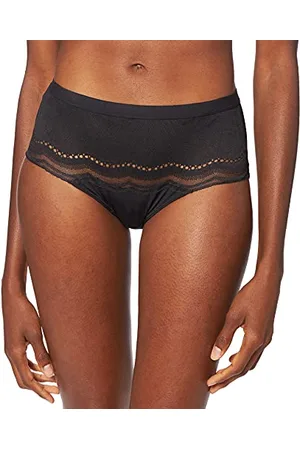 Playtex Slip Midi Secret Comfort Effetto Pancia Piatta Donna x1, (Black), XS